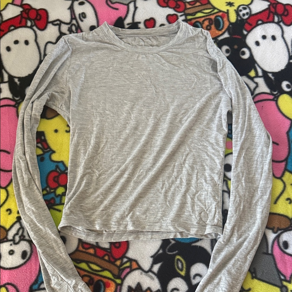 Gray Long Sleeve Top